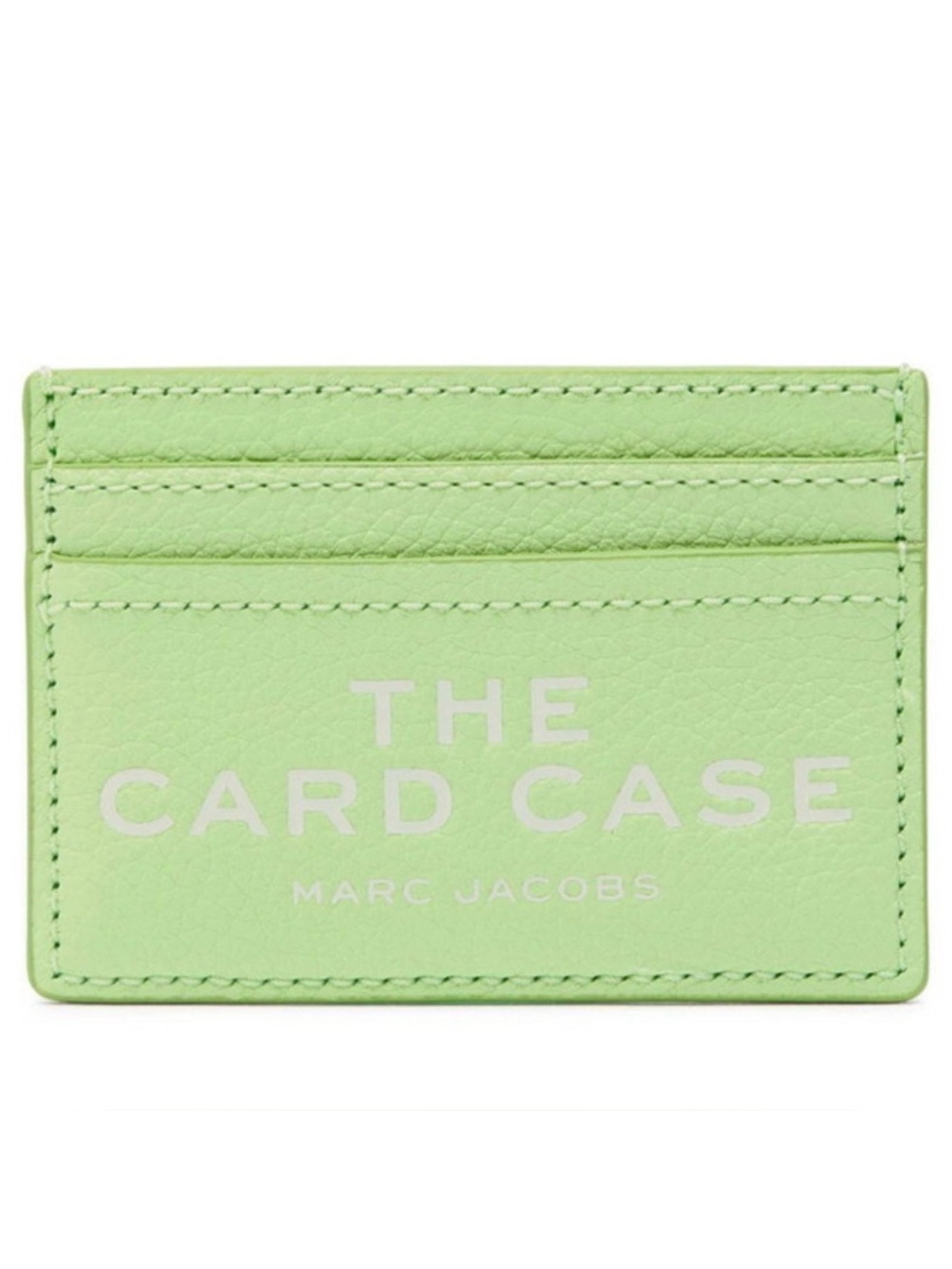 Marc Jacobs The Card Case In Mint Green Pebble Leather
